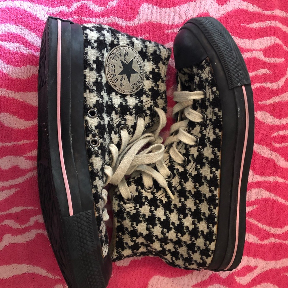 Houndstooth Converse Hi-Tops